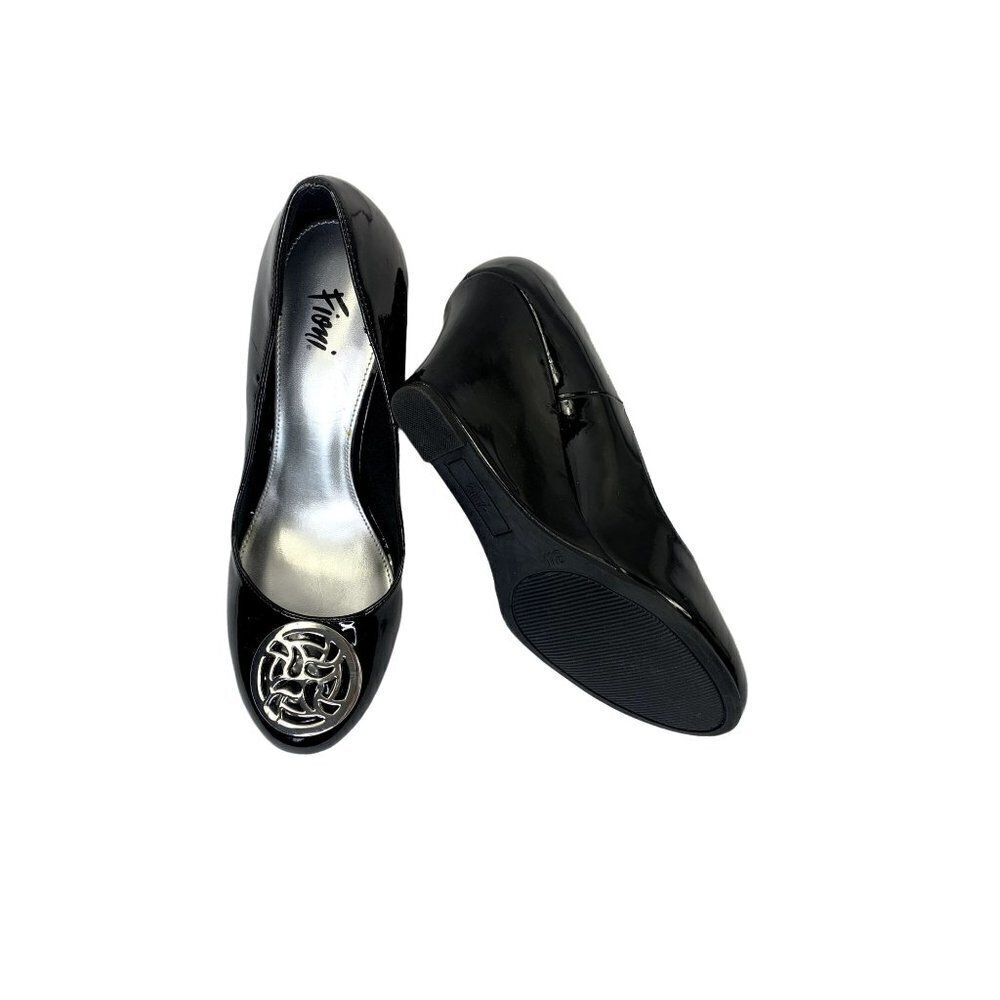 Fioni Women's Black Wedge Heels - Picture 4 of 5